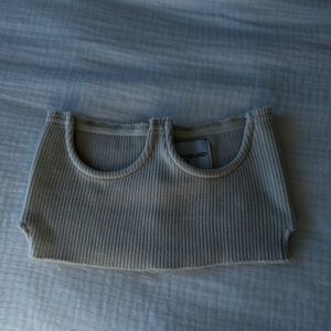 Orseund Iris Light Gray Ribbed Crop Top